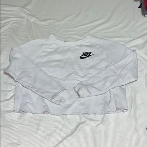 Nike white home done cropped sweatshirt